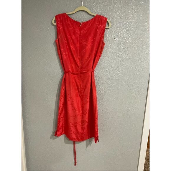 Vintage Asian Silk Tangerine Orange 2 piece sheath dress and short waisted jack - Picture 3 of 6